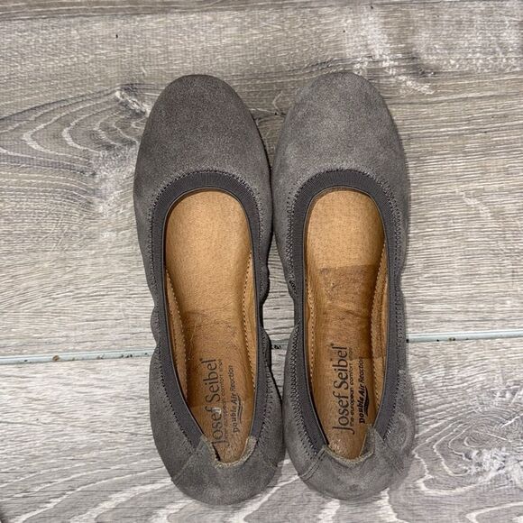 Josef Seibel Pippa33 Women’s Sz 7/EU 37 Gray Suede Slip On Ballet Flats - Picture 5 of 12